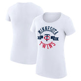 Minnesota Twins G-III 4Her by Carl Banks Women's Super-Slim Fit Lightweight City Graphic T-Shirt - White T-shirts