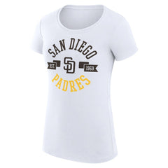 San Diego Padres G-III 4Her by Carl Banks Women's Super-Slim Fit Lightweight City Graphic T-Shirt - White T-shirts