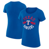 Texas Rangers G-III 4Her by Carl Banks Women's Super-Slim Fit Lightweight City Graphic T-Shirt - Royal T-shirts
