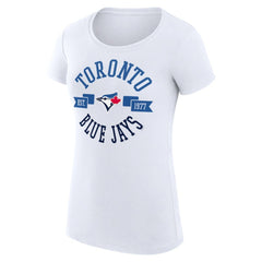 Toronto Blue Jays G-III 4Her by Carl Banks Women's Super-Slim Fit Lightweight City Graphic T-Shirt - White T-shirts