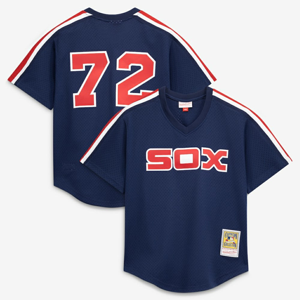 Carlton Fisk Chicago White Sox Mitchell & Ness Authentic Batting Practice Jersey - Navy Jerseys