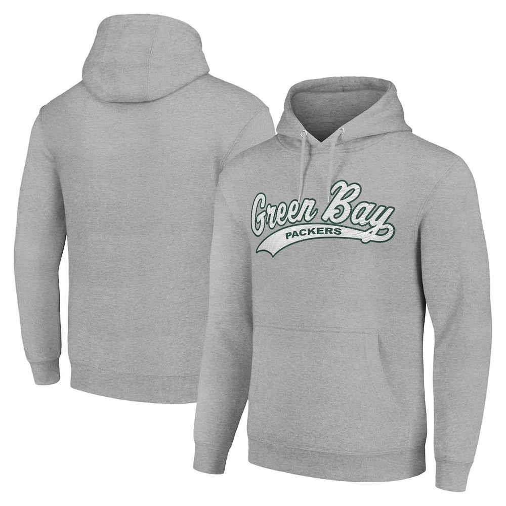 Green Bay Packers Starter Unisex Tailsweep Pullover Hoodie - Heather Gray Hoodies