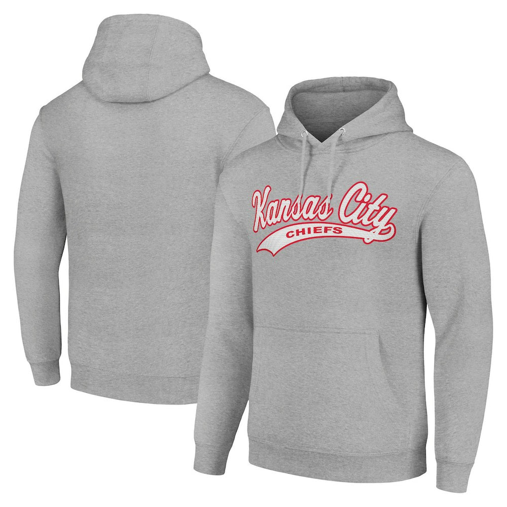 Kansas City Chiefs Starter Unisex Tailsweep Pullover Hoodie - Heather Gray Hoodies