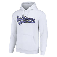 Baltimore Ravens Starter Unisex Tailsweep Pullover Hoodie - White Hoodies