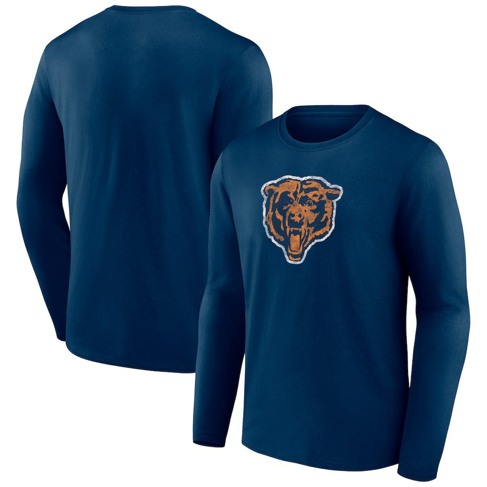 Chicago Bears Throwback Long Sleeve T-Shirt - Navy T-shirts