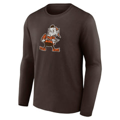 Cleveland Browns Throwback Long Sleeve T-Shirt - Brown T-shirts