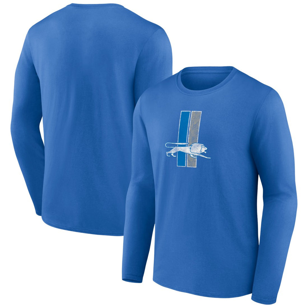 Detroit Lions Throwback Long Sleeve T-Shirt - Blue T-shirts