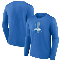 Detroit Lions Throwback Long Sleeve T-Shirt - Blue T-shirts