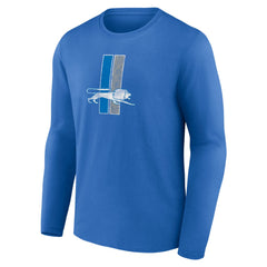 Detroit Lions Throwback Long Sleeve T-Shirt - Blue T-shirts
