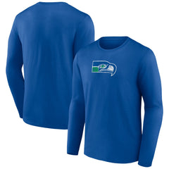 Seattle Seahawks Throwback Long Sleeve T-Shirt - Royal T-shirts