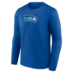 Seattle Seahawks Throwback Long Sleeve T-Shirt - Royal T-shirts