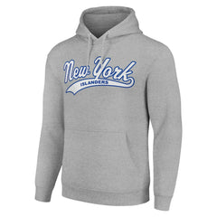 New York Islanders Starter Tailsweep Fleece Tri-Blend Pullover Hoodie - Heather Gray | US 200652696