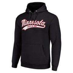 Minnesota Wild Starter Tailsweep Fleece Tri-Blend Pullover Hoodie - Black | US 200652719