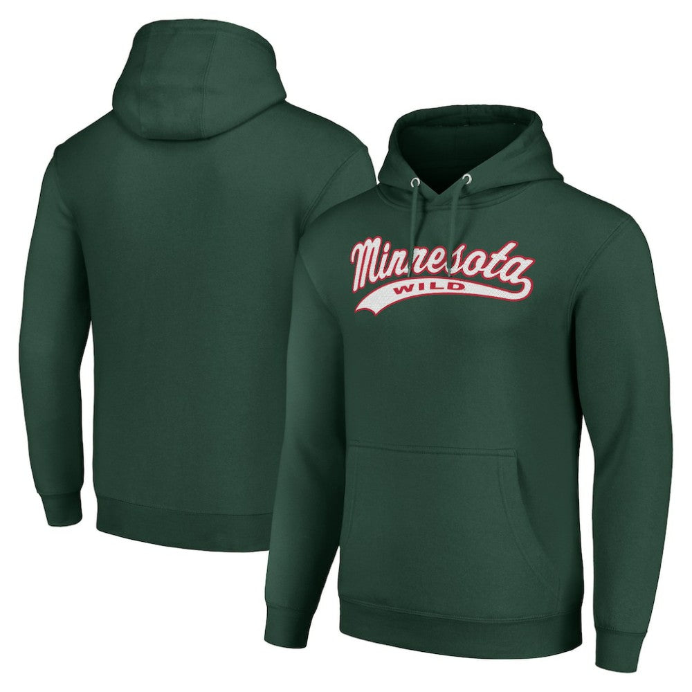 Minnesota Wild Starter Tailsweep Fleece Tri-Blend Pullover Hoodie - Green | US 200652754