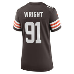 Alex Wright Cleveland Browns Women's Team Game Jersey - Brown Jerseys
