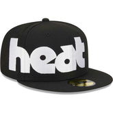 Miami Heat Checkerboard UV 59FIFTY Fitted Hat Black - New Era