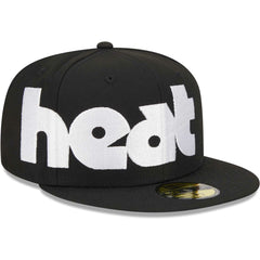 Miami Heat Checkerboard UV 59FIFTY Fitted Hat Black - New Era