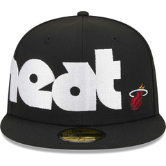Miami Heat Checkerboard UV 59FIFTY Fitted Hat Black - New Era