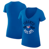 Toronto Blue Jays G-III 4Her by Carl Banks Women's Super-Slim Fit Lightweight City Graphic V-Neck T-Shirt - Royal T-shirts