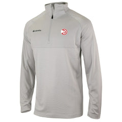 Atlanta Hawks Omni-Wick Rockin' It Quarter-Zip Pullover Top Heather Gray - Columbia