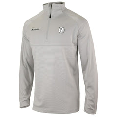 Brooklyn Nets Omni-Wick Rockin' It Quarter-Zip Pullover Top Heather Gray - Columbia