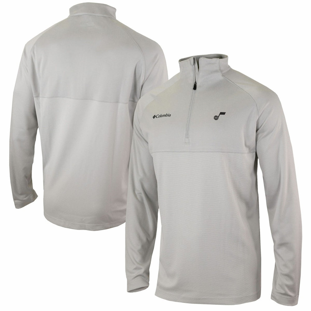 Utah Jazz Omni-Wick Rockin' It Quarter-Zip Pullover Top Heather Gray - Columbia