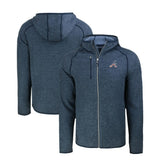 Atlanta Braves Cutter & Buck Stars & Stripes Mainsail Sweater-Knit Full-Zip Hoodie - Heather Navy Hoodies