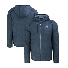 Atlanta Braves Cutter & Buck Stars & Stripes Mainsail Sweater-Knit Full-Zip Hoodie - Heather Navy Hoodies