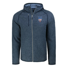 New York Mets Cutter & Buck Stars & Stripes Mainsail Sweater-Knit Full-Zip Hoodie - Heather Navy Hoodies