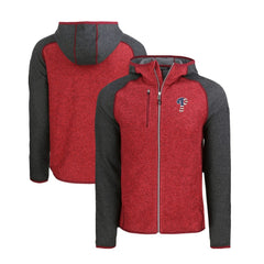 Philadelphia Phillies Cutter & Buck Stars & Stripes Mainsail Sweater-Knit Full-Zip Hoodie - Heather Red/Heather Charcoal Hoodies