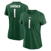 Sauce Gardner New York Jets Women's Player Name & Number T-Shirt - Green T-shirts