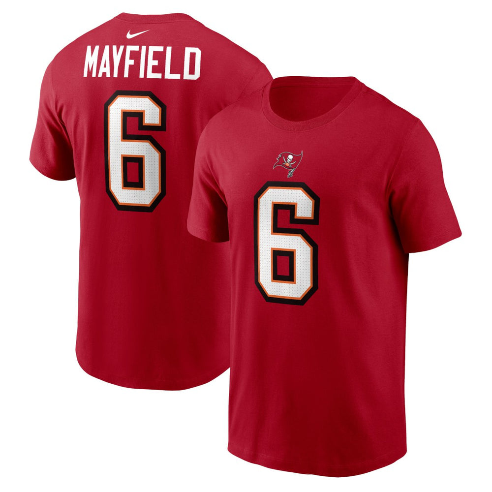 Baker Mayfield Tampa Bay Buccaneers Player Name & Number T-Shirt - Red T-shirts