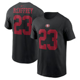 Christian McCaffrey San Francisco 49ers Player Name & Number T-Shirt - Black T-shirts