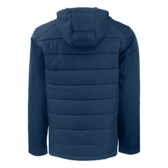 Chicago Cubs Cutter & Buck Stars & Stripes Big & Tall Evoke Hybrid Eco Softshell Recycled Full-Zip Hoodie Jacket - Navy Jackets