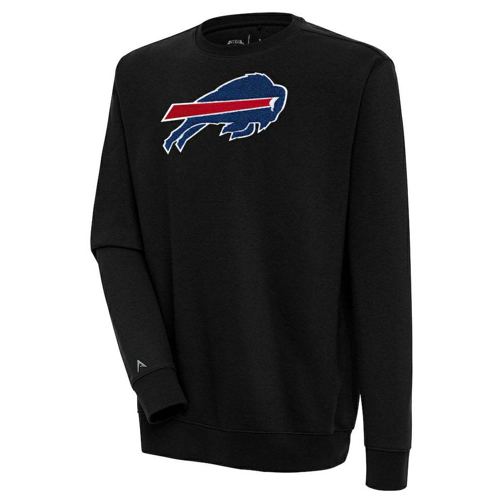 Buffalo Bills Antigua Victory Crewneck Pullover Sweatshirt - Black Pullover
