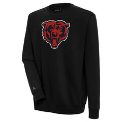 Chicago Bears Antigua Victory Crewneck Pullover Sweatshirt - Black Pullover