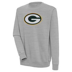 Green Bay Packers Antigua Victory Crewneck Pullover Sweatshirt - Heather Gray Pullover