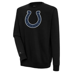 Indianapolis Colts Antigua Victory Crewneck Pullover Sweatshirt - Black Pullover