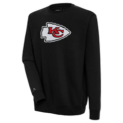 Kansas City Chiefs Antigua Victory Crewneck Pullover Sweatshirt - Black Pullover