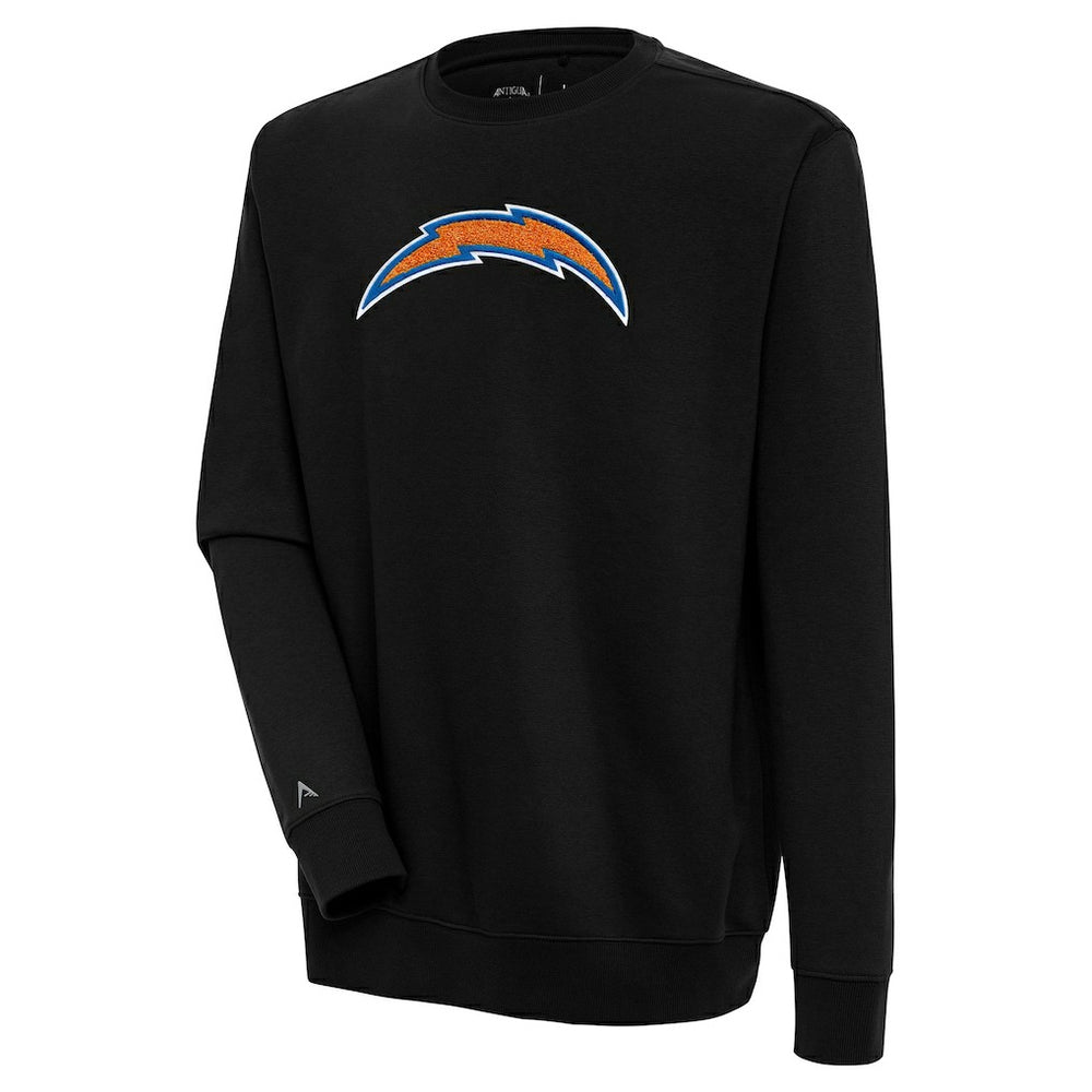 Los Angeles Chargers Antigua Victory Crewneck Pullover Sweatshirt - Black Pullover