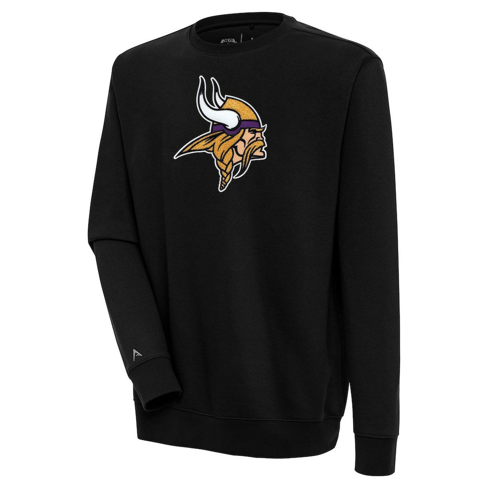 Minnesota Vikings Antigua Victory Crewneck Pullover Sweatshirt - Black Pullover