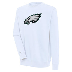 Philadelphia Eagles Antigua Victory Crewneck Pullover Sweatshirt - White Pullover