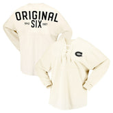 Montreal Canadiens Fanatics Women's Original Six Lace-Up Spirit Jersey Long Sleeve T-Shirt - Cream | US 200668343