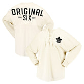 Toronto Maple Leafs Fanatics Women's Original Six Lace-Up Spirit Jersey Long Sleeve T-Shirt - Cream | US 200668345