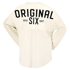Toronto Maple Leafs Fanatics Women's Original Six Lace-Up Spirit Jersey Long Sleeve T-Shirt - Cream | US 200668345