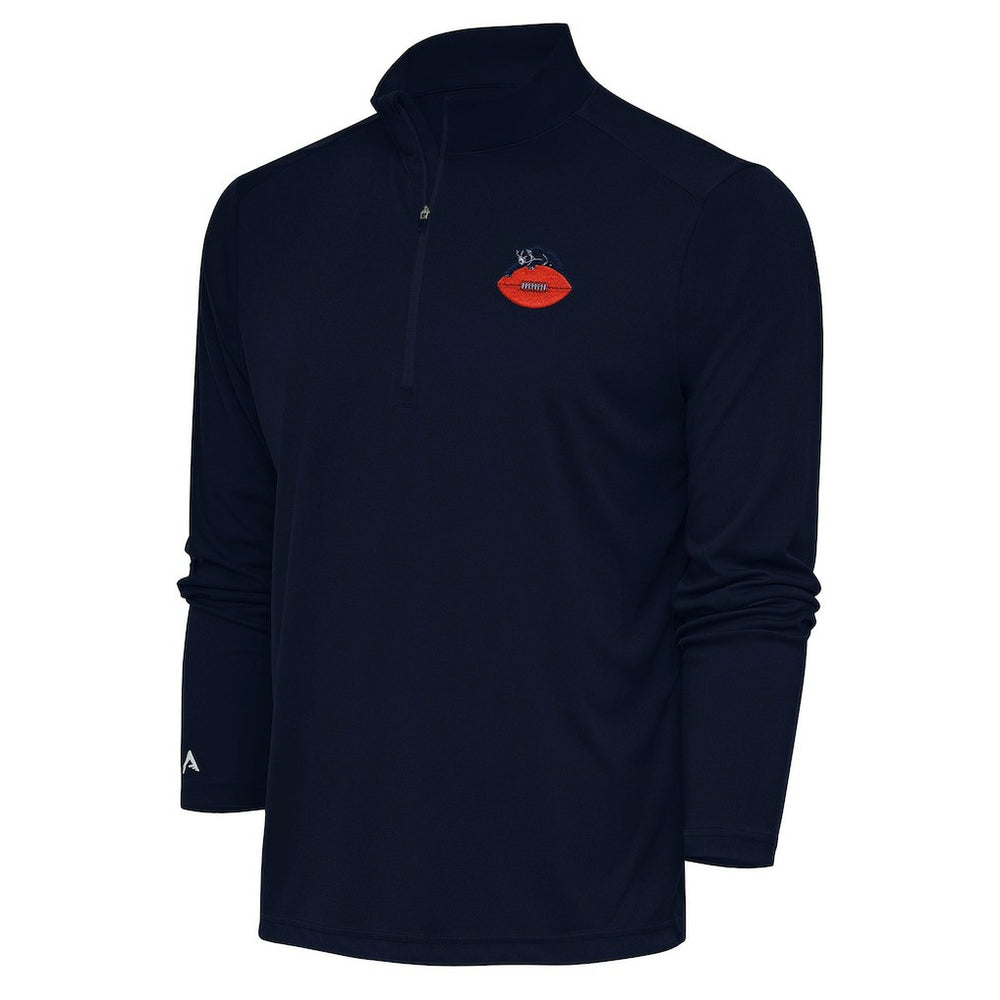 Chicago Bears Adult Throwback Logo Tribute Quarter-Zip Pullover - Navy Pullover