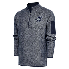 Dallas Cowboys Adult Throwback Logo Fortune Quarter-Zip Pullover Jacket - Heather Navy Pullover