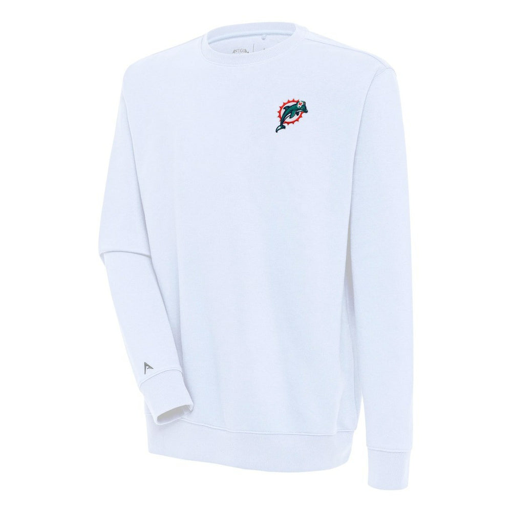Miami Dolphins Adult Throwback Logo Victory Pullover Sweatshirt - White Pullover