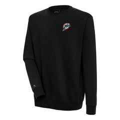 Miami Dolphins Adult Throwback Logo Victory Pullover Sweatshirt - Black Pullover
