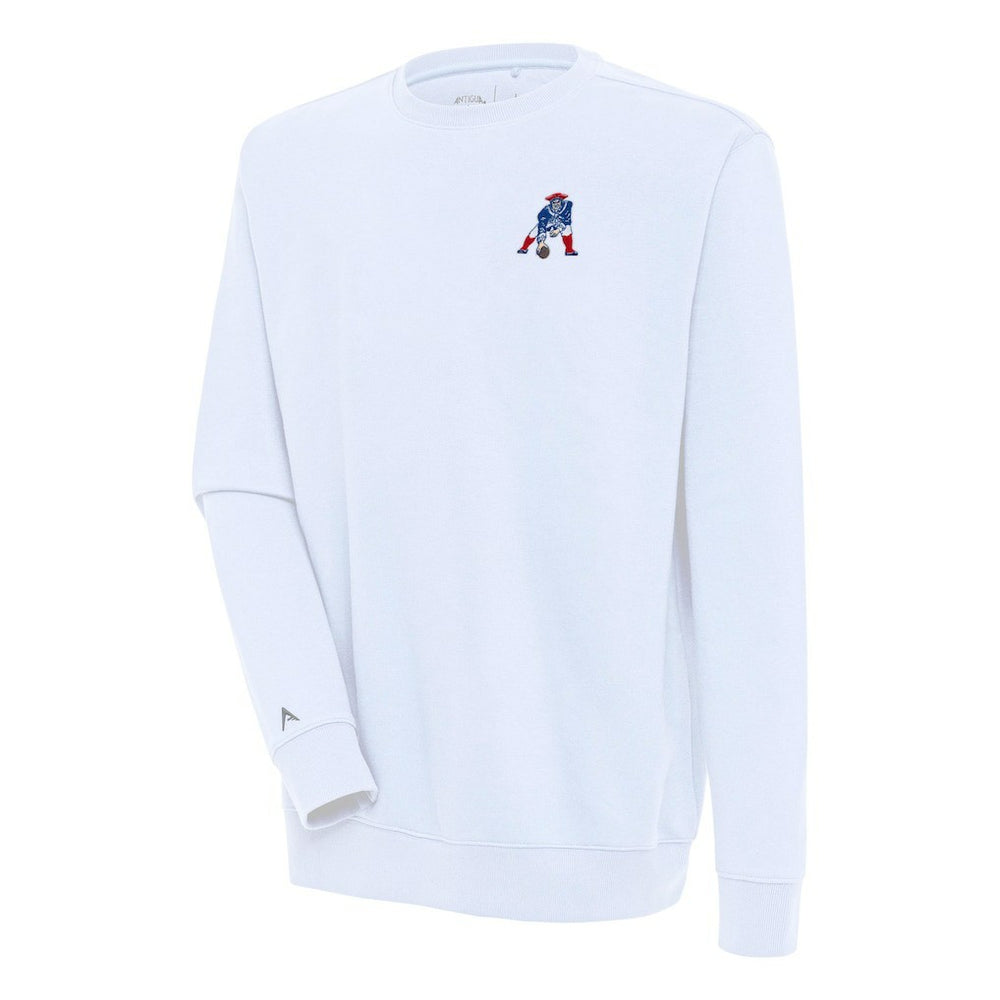 New England Patriots Adult Throwback Logo Victory Pullover Sweatshirt - White Pullover